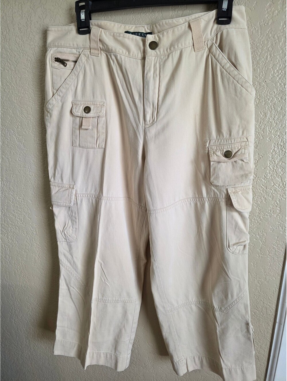 Lauren Ralph Lauren Beige Cargo Capri Pants Size 10